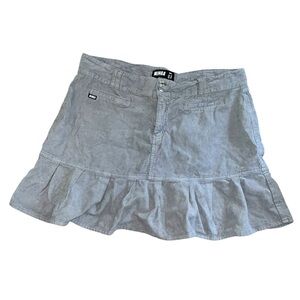 Y2K style pleated corduroy mini Minga London Women's Grey Skirt